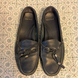 Cole Haan navy blue driving mocs.